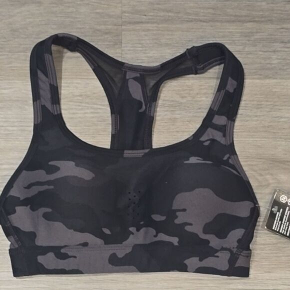 Avia High Impact Bonded Sports Bra- Black Camouflage - Picture 8 of 9